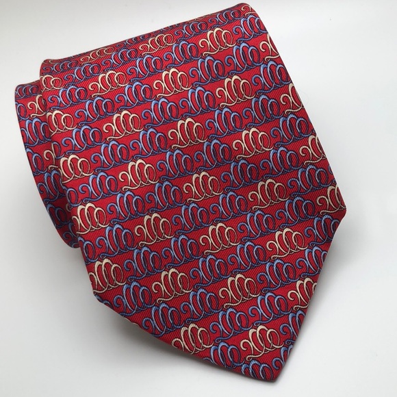 VTG Salvatore Ferragamo Silk Tie  2000 design pattern. Made in Italy - Picture 1 of 9